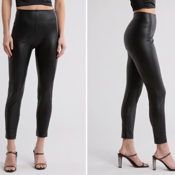 NWT Honeylove Vegan Faux Leather Leggings Shapewear | Black | M - Picture 3 of 14